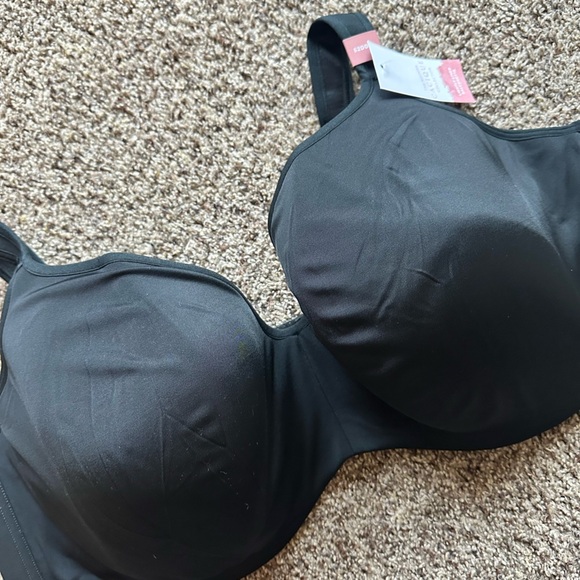 Cacique NEW Smooth Lightly Lined Balconette Bra Black Size 52DDD 52F Sexy - Picture 4 of 7